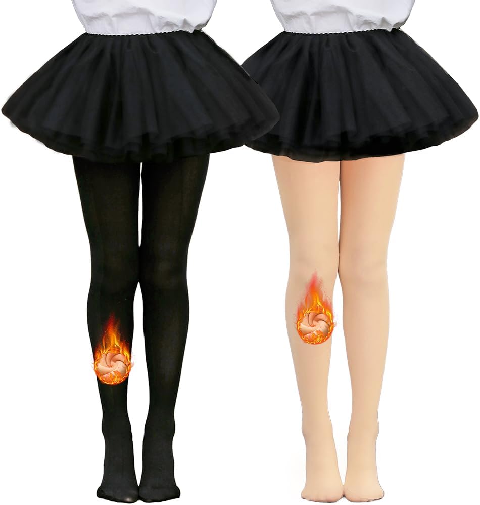 LUCKELF Toddler Girls Fleece Lined Tights Ultra Soft Thick Warm Tights for Cold Winter