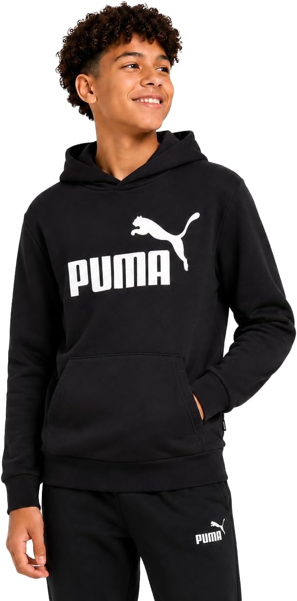 PUMA Boys Hoodie – Fleece Pullover Athletic Sweatshirt with Kangaroo Pockets – Performance Hoodie for Boys (Sizes: 8-20)