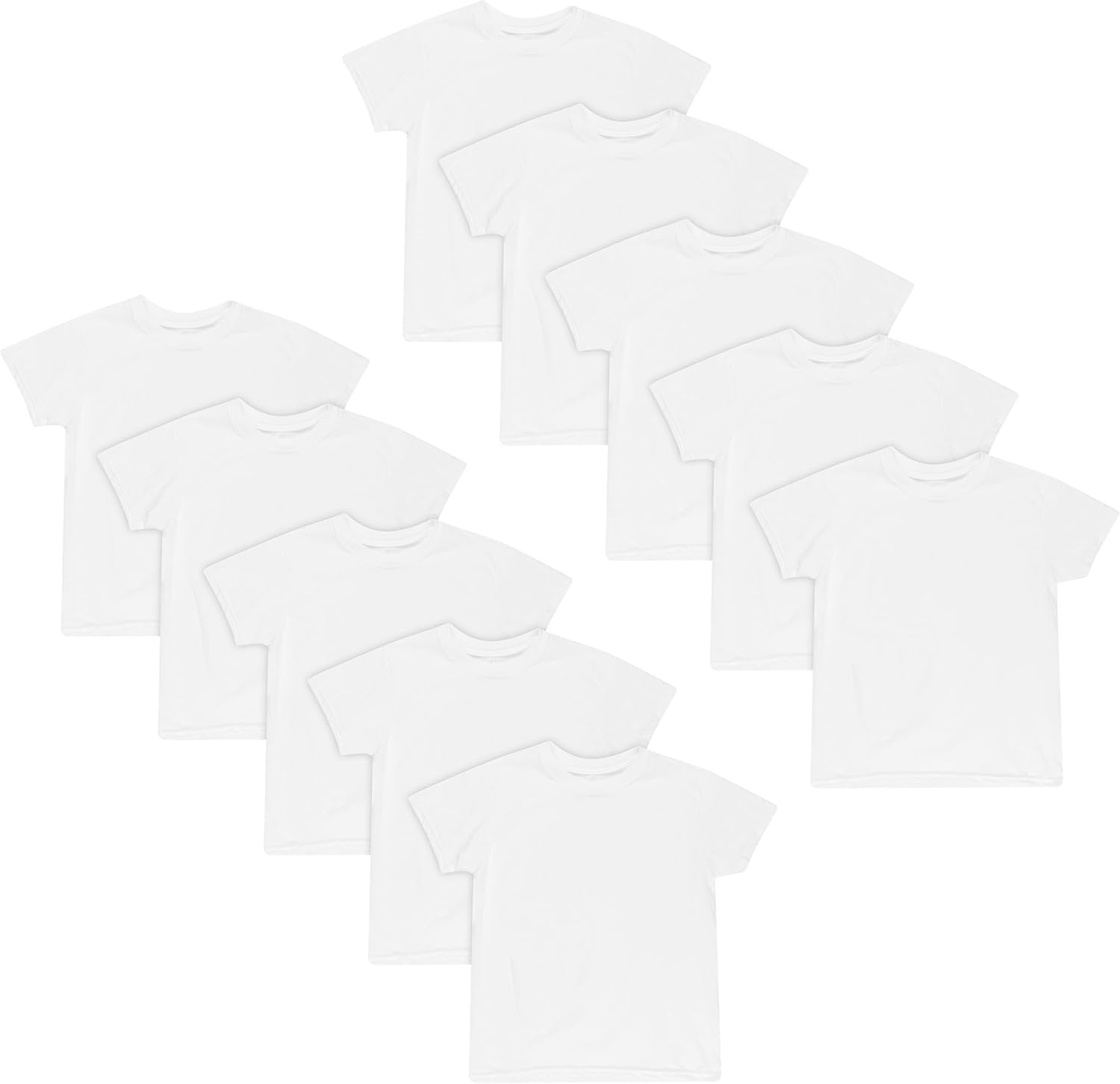 Hanes Boys’ Undershirt, EcoSmart White T-Shirts for Boys, Short Sleeve Shirts, 5 or 10- Pack