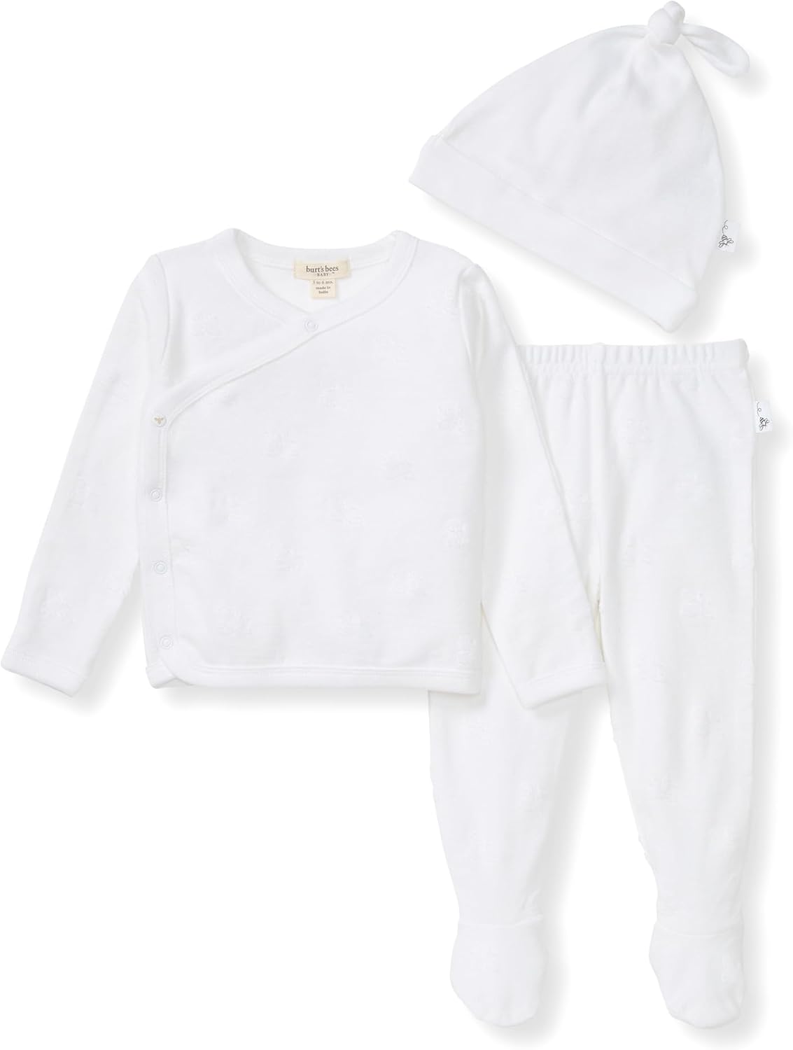 Burt’s Bees Baby baby-girls Unisex Baby Take Me Home Set, 3-piece Top, Pant, and Hat Bundle