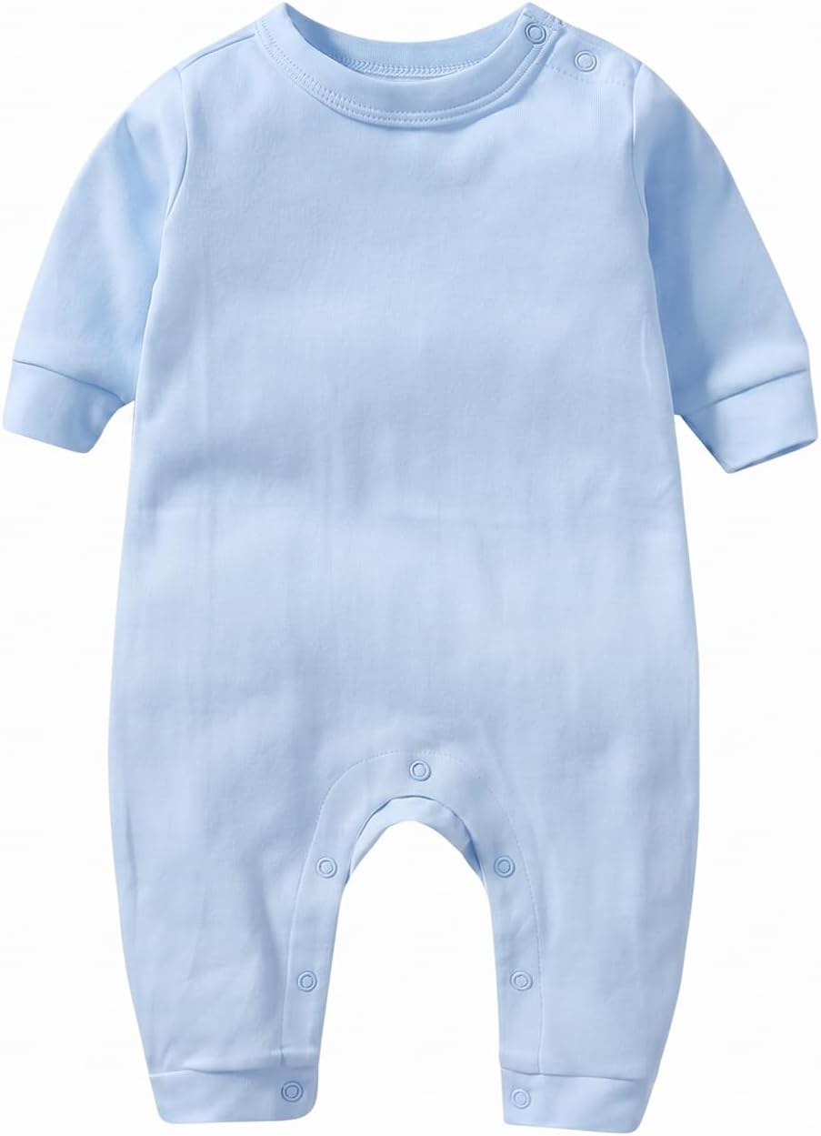 Unisex Baby romper, Long Sleeve 100% Cotton Baby Clothes, Baby Footless Jumpsuit (Red, 0-3 Months)