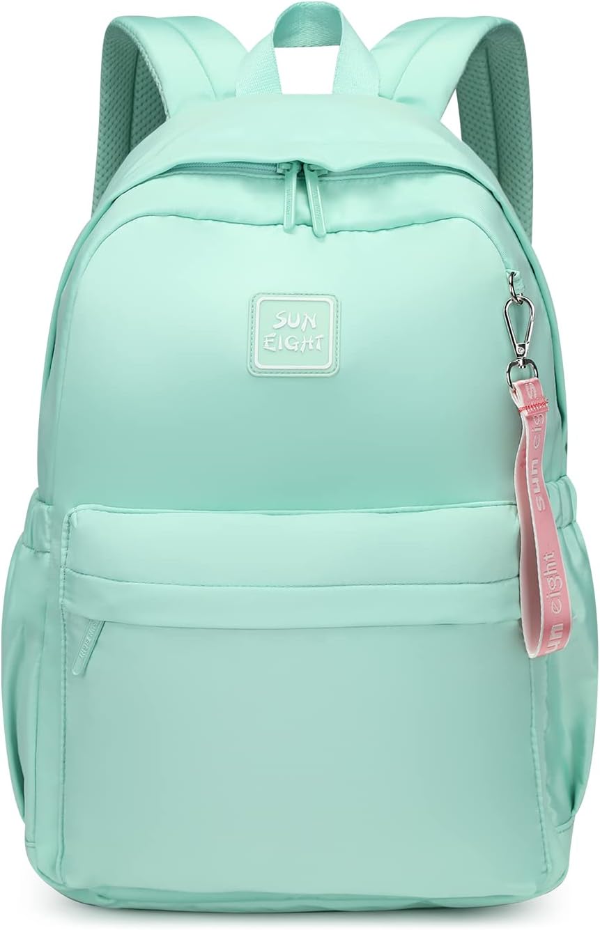 Caran·Y Kids Backpack Large Space Waterproof Classic School Backpack Light Weight Two Size Multi-pocket Toddler Backpack (Pink Green, Medium)