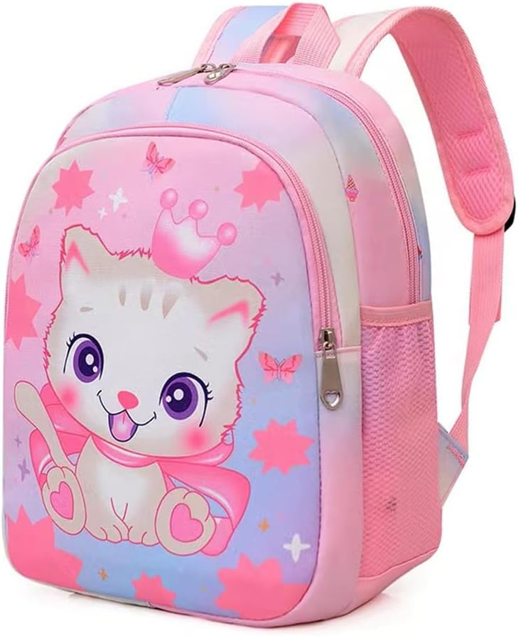 CHERUBIC Kids Toddler Cute Backpack Little Cartoon Travel Lightweight Bag Daypack For 3 Girls Boys (Cat Pink)