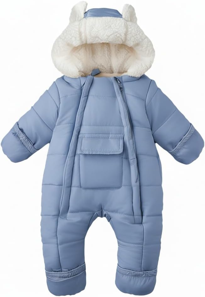AiWMGL Baby Girls Boys Snowsuit Newborn Winter Clothes Jumpsuit Romper Infant Hooded Fleece Coat Jacket Outwear
