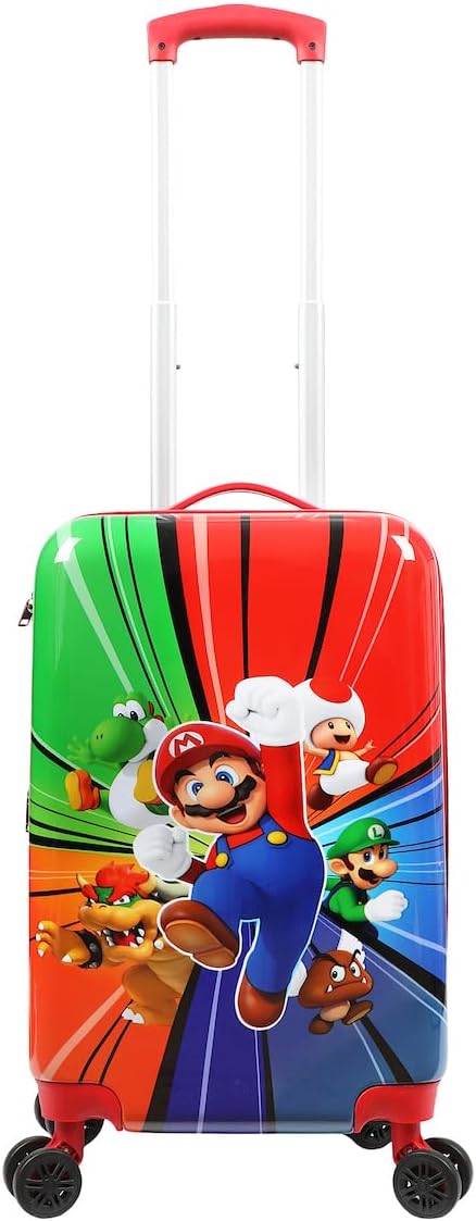Bioworld Super Mario Bros Character Group Art 20″ Rolling Carry On Luggage