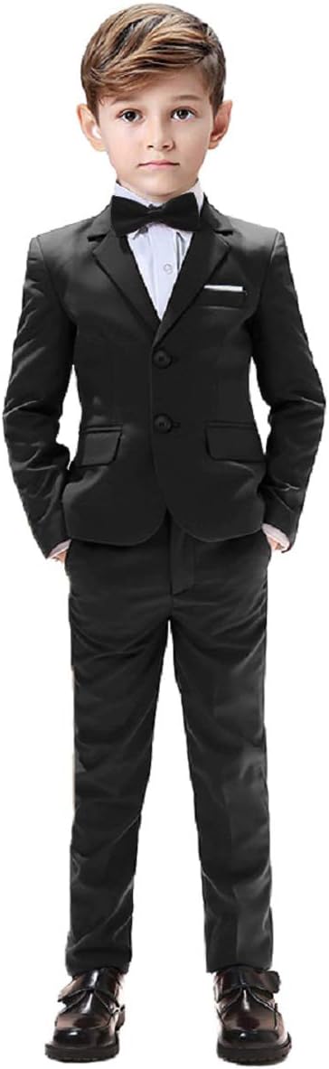 Boys Suits 5 Pieces Formal Suit for Boy Kids Tuxedo Toddler Wedding Ring Bearer Outfit for Boys Dress Clothes