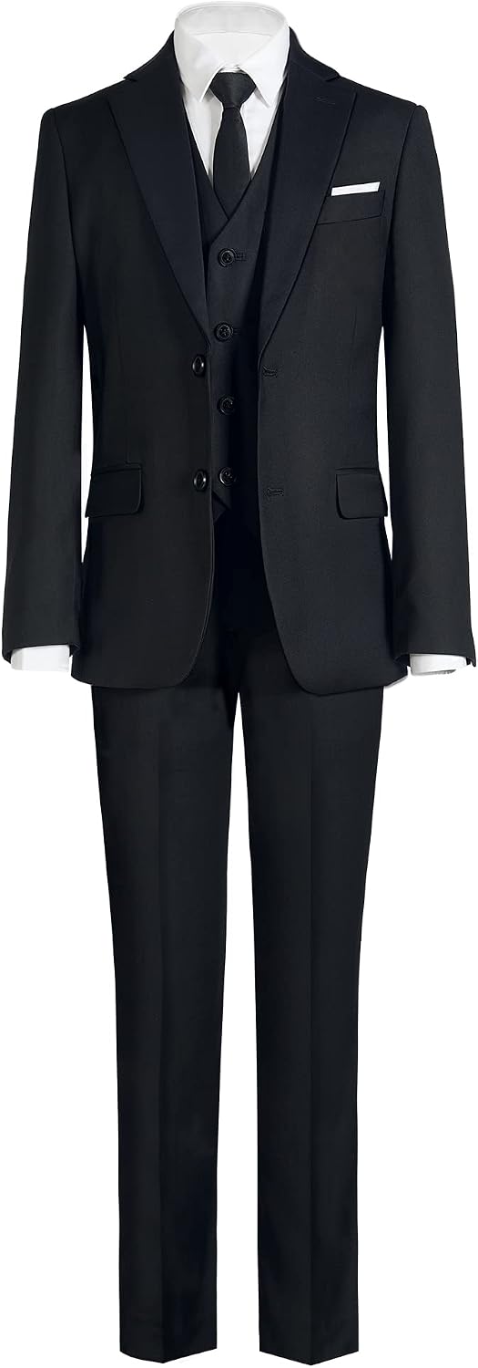 Marvelous World Boys’ Formal Slim Fit Suit Set, Adjustable Waist