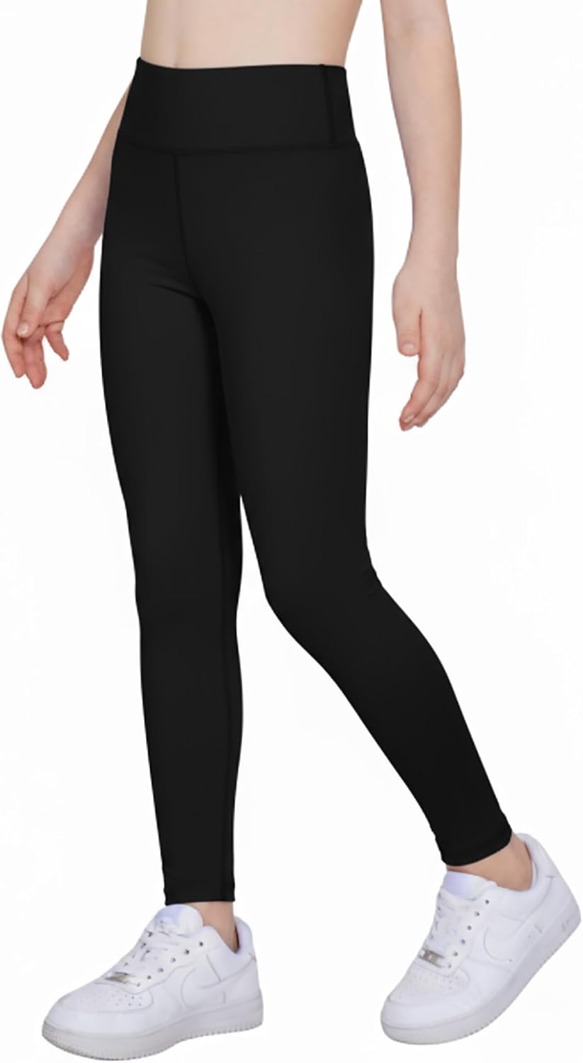 Arshiner Girls Fleece Lined Leggings High Waist Water Resistant Warm Winter Tights Running Athletic Yoga Pants for Kids