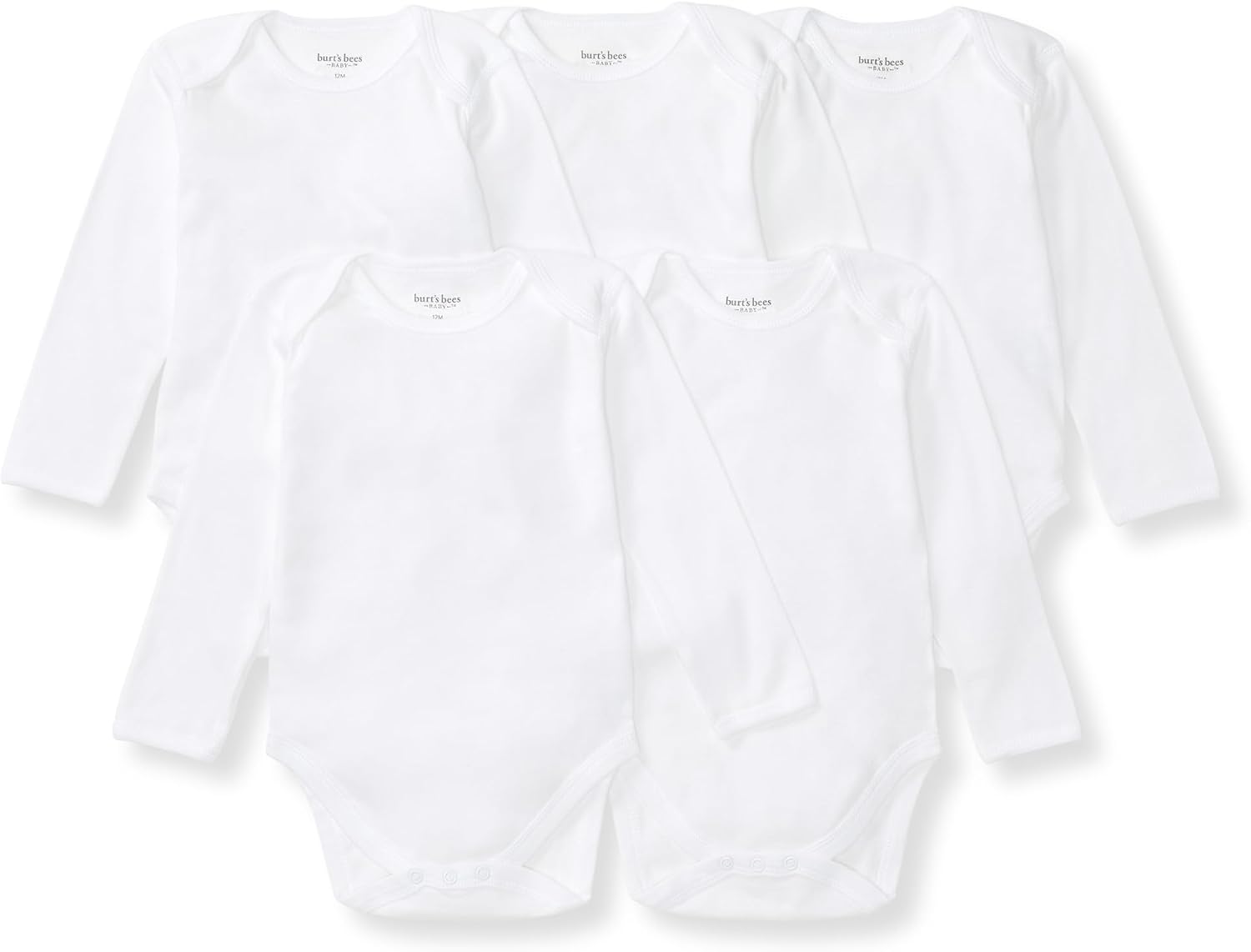 Burt’s Bees Baby Bodysuits, Short Sleeve and Long Sleeve One-Pieces, 100% Organic Cotton