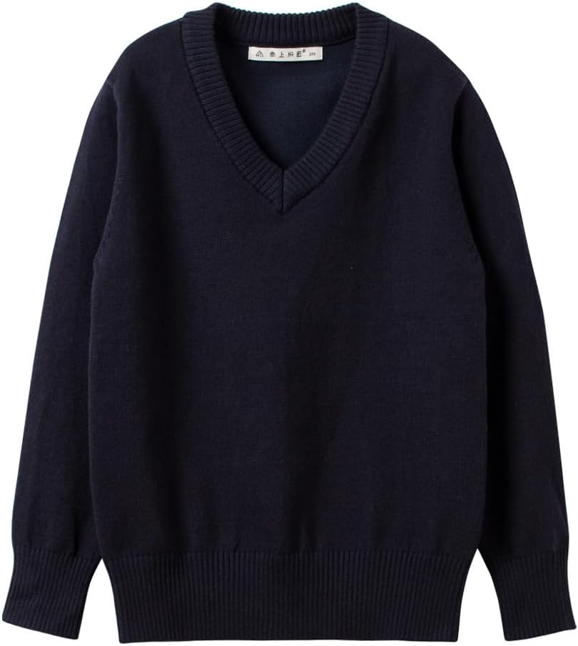 ACESTAR Boys and Girls’ Uniform Cotton V-Neck Collar Sweaters Long Sleeve Pullover Knit Sweater