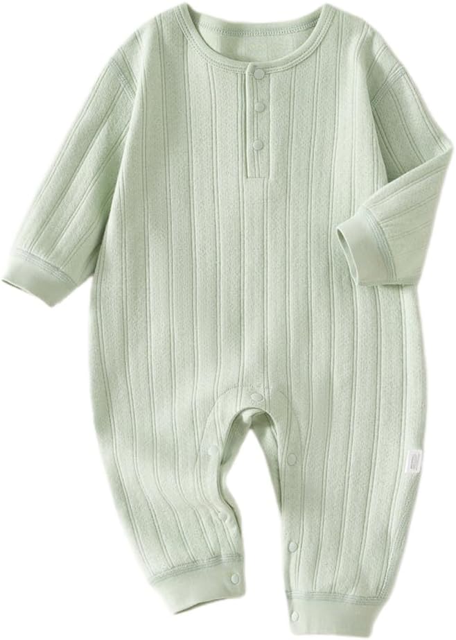 Unisex Newborn Baby Jumpsuit Pure Cotton Long Sleeve Baby Outfit Soft Comfortable Baby Clothes for Boys and Girls