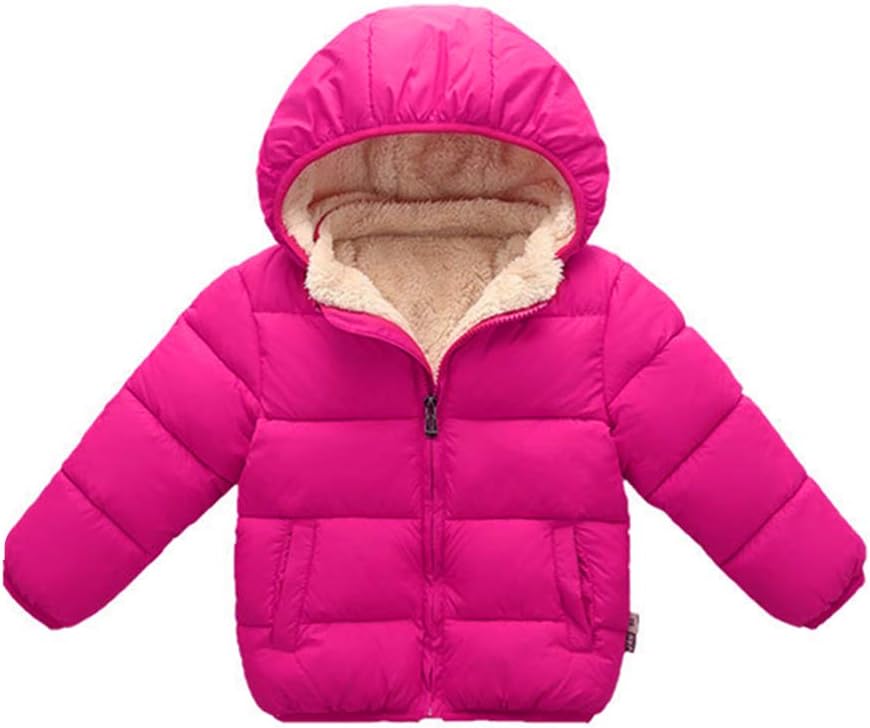 Kimjun Toddler Baby Hooded Down Jacket Boys Girls Kids Thicken Warm Winter Coat Outerwear 1-7t