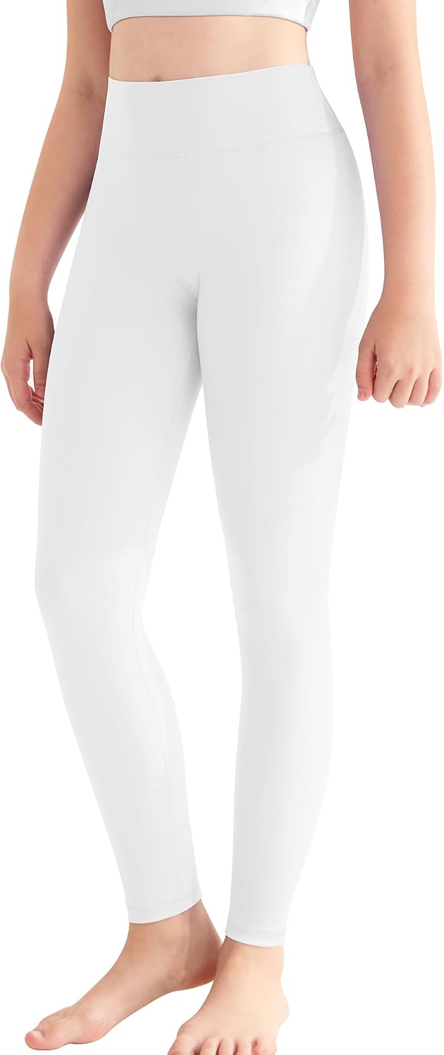 DOCUMO Girls Athletic Leggings Kids High Waist Lounge Stretch Sports Casual Pants Dance Workout Running Yoga Pants