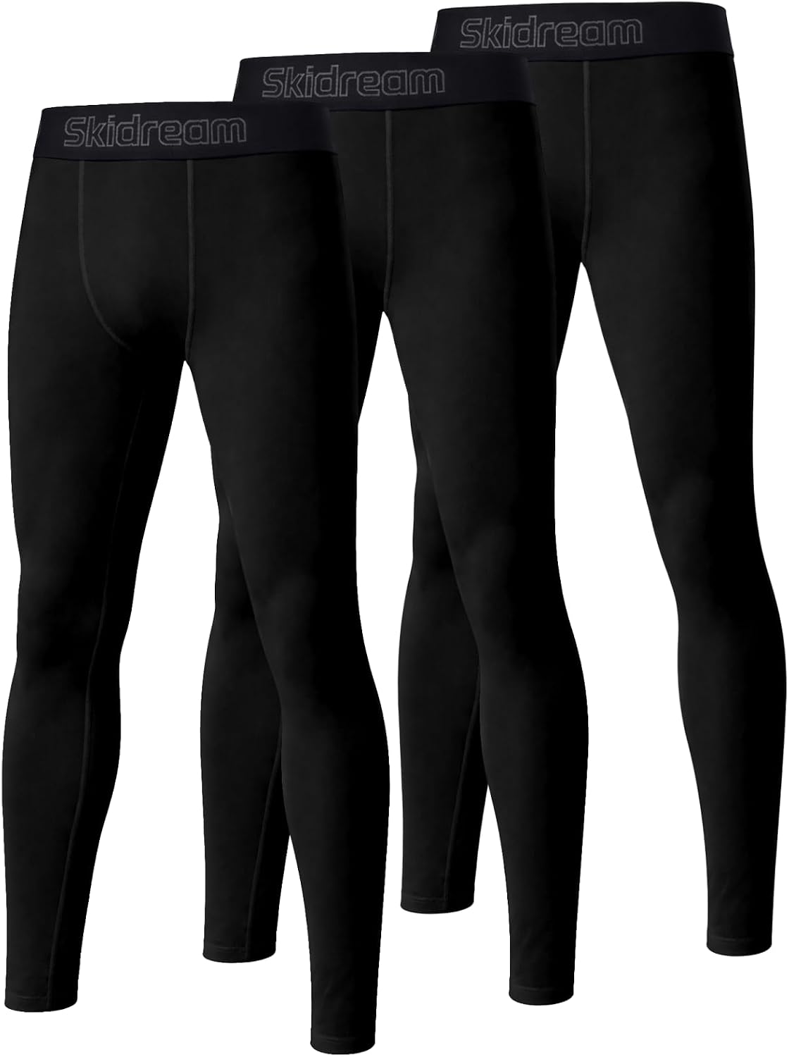 3 Pack Youth Boys’ Compression Leggings, Quick Dry Basketball Tight Base Layer Pants for Kids