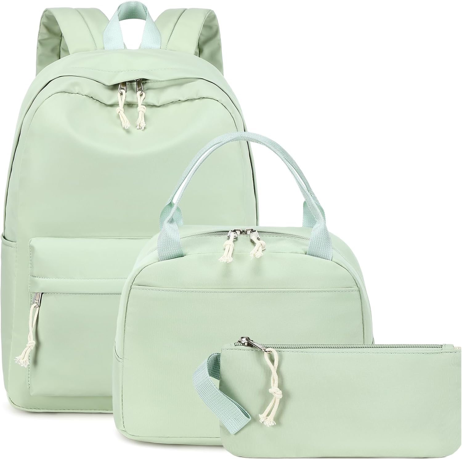 Bluboon Teen Girls School Backpack Kids Bookbag Set with Lunch Box Pencil Case Travel Laptop Backpack Casual Daypacks (Green set -3)