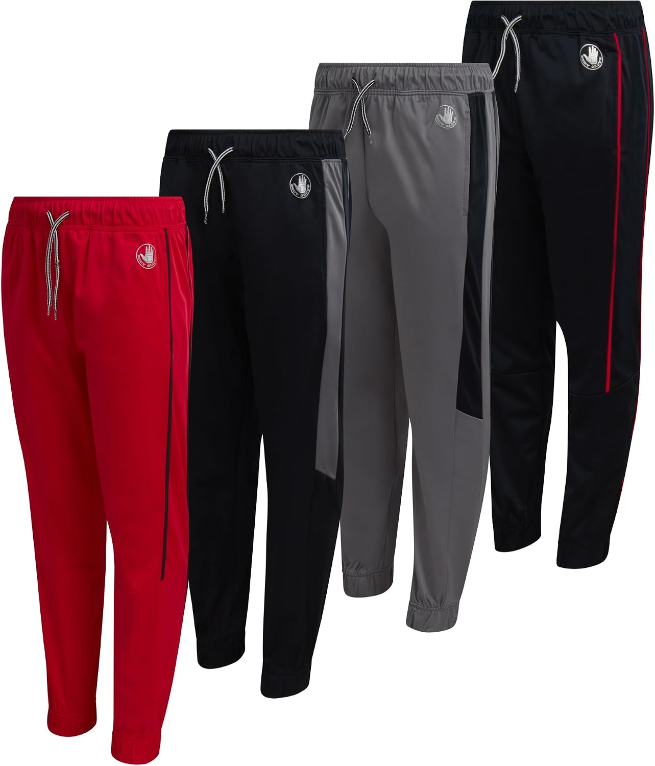 Body Glove Boys Sweatpants – 4 Pack Performance Tricot Boys Joggers with Drawstring Waist – Kids Soft Stretch Athletic Pants