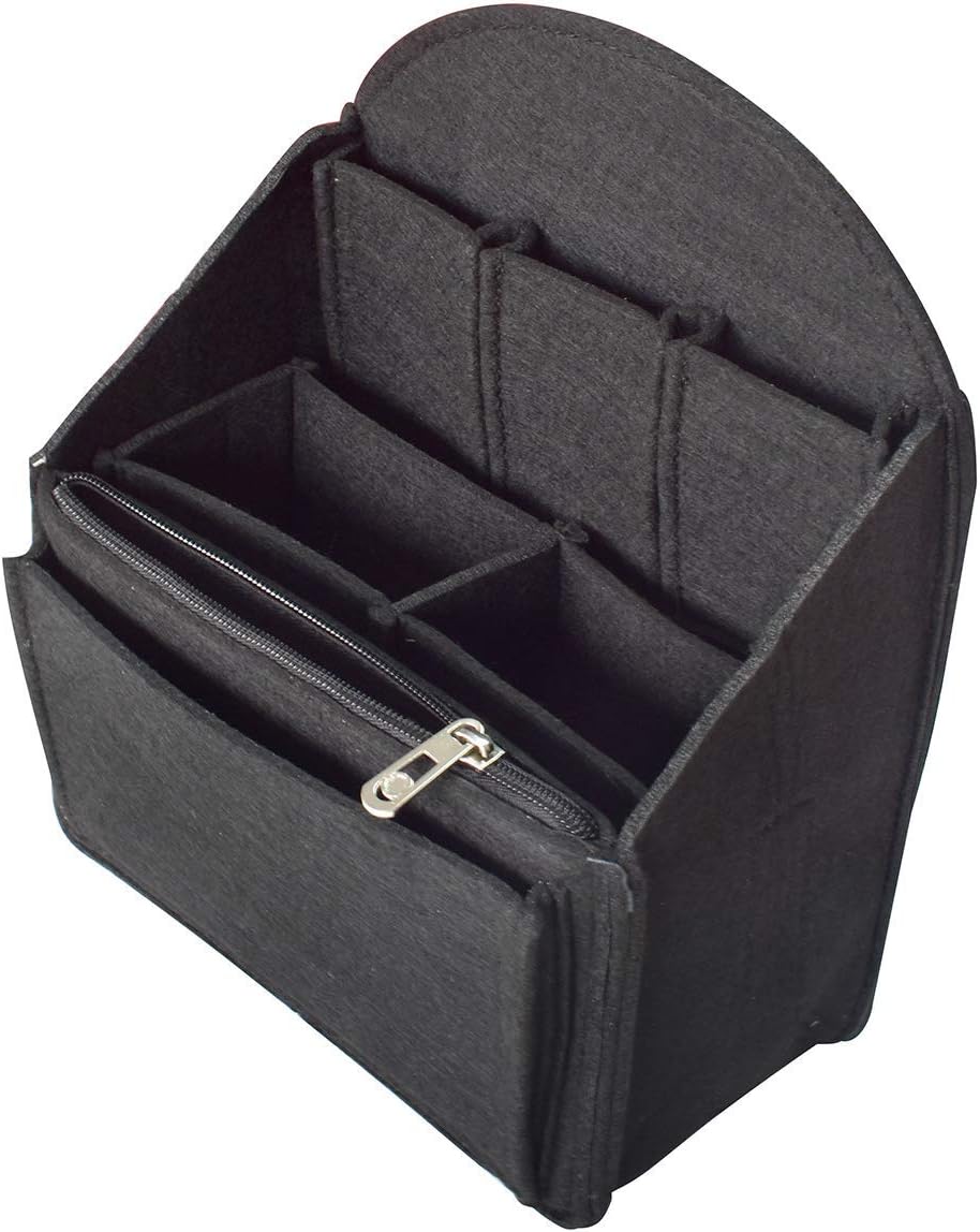 VANCORE Felt Backpack Organizer Insert for Rucksack Handbag Shoulder Bag (Black,Small)