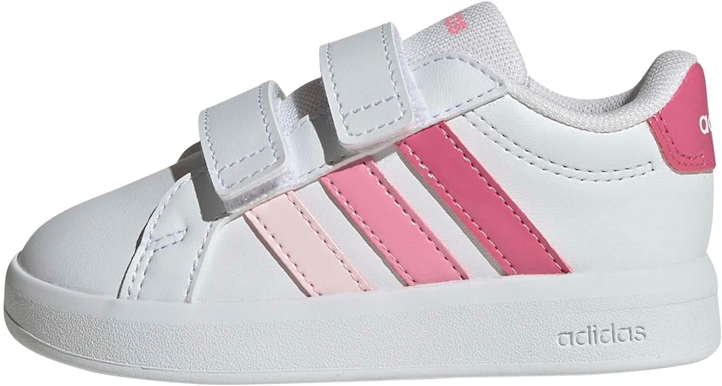 adidas Unisex-Baby Grand Court 3.0, White/Pink Fusion, 9.5