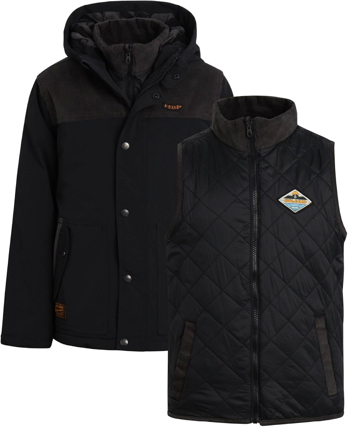 Volcom Boys 3-in-1 Parka System – Waterproof Heavyweight Boys Winter Jacket and Puffer Vest Insulated Outerwear (Sizes: 4-20)