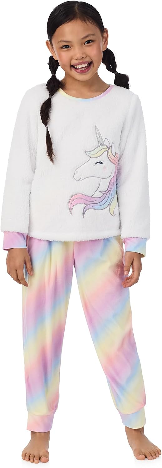 Saint Eve Kids 2 Piece Pajamas Set – Super Soft Velvet & Plush Sherpa – Long Sleeve PJ Top & Pants Sets for Boys and Girls