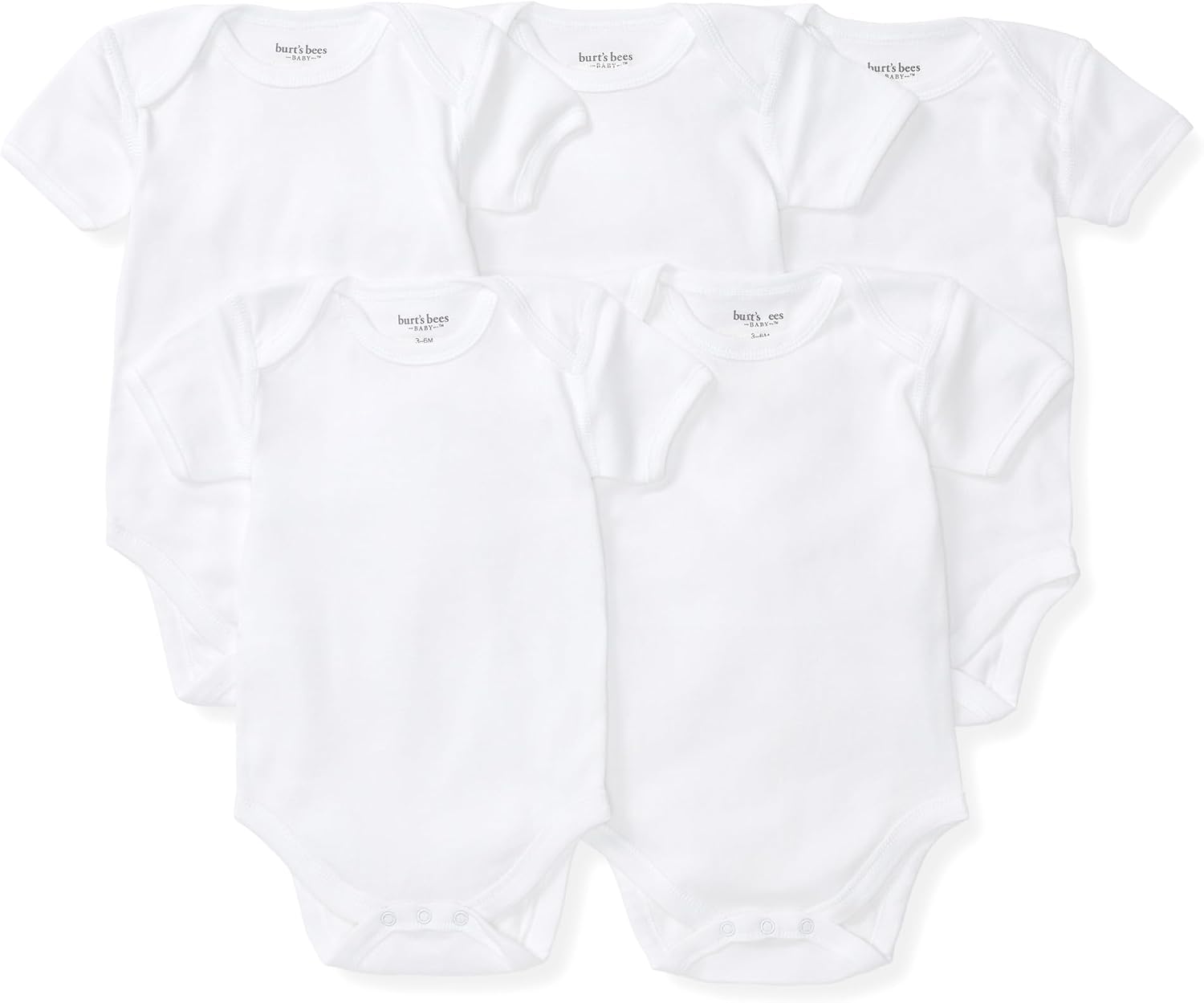 Burt’s Bees Baby Bodysuits, Short Sleeve and Long Sleeve One-Pieces, 100% Organic Cotton