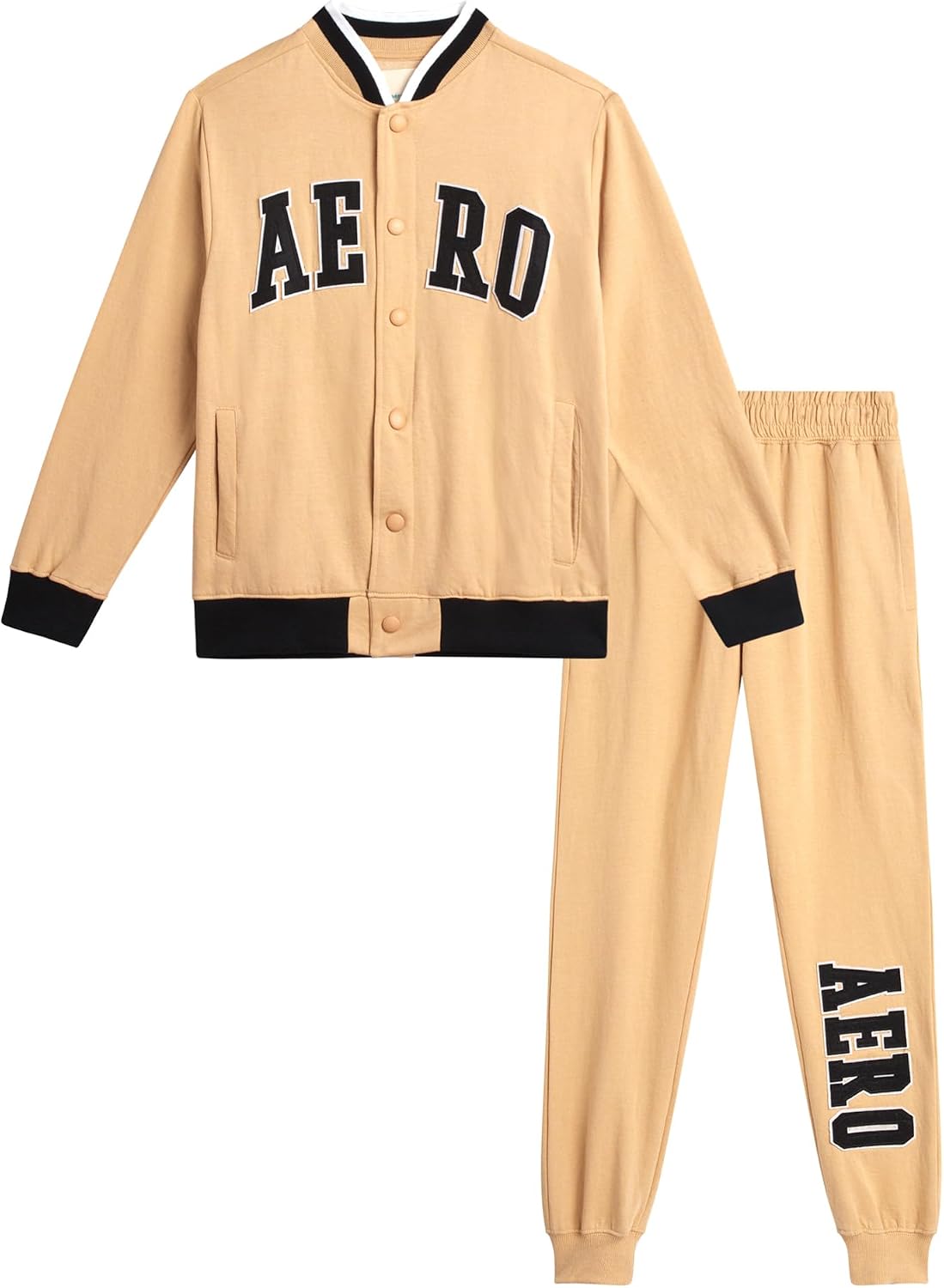 AEROPOSTALE Active Boys Joggers Set – 2 Piece Fleece Bomber Jacket and Boys Sweatpants Kids Youth Activewear Set (8-16)