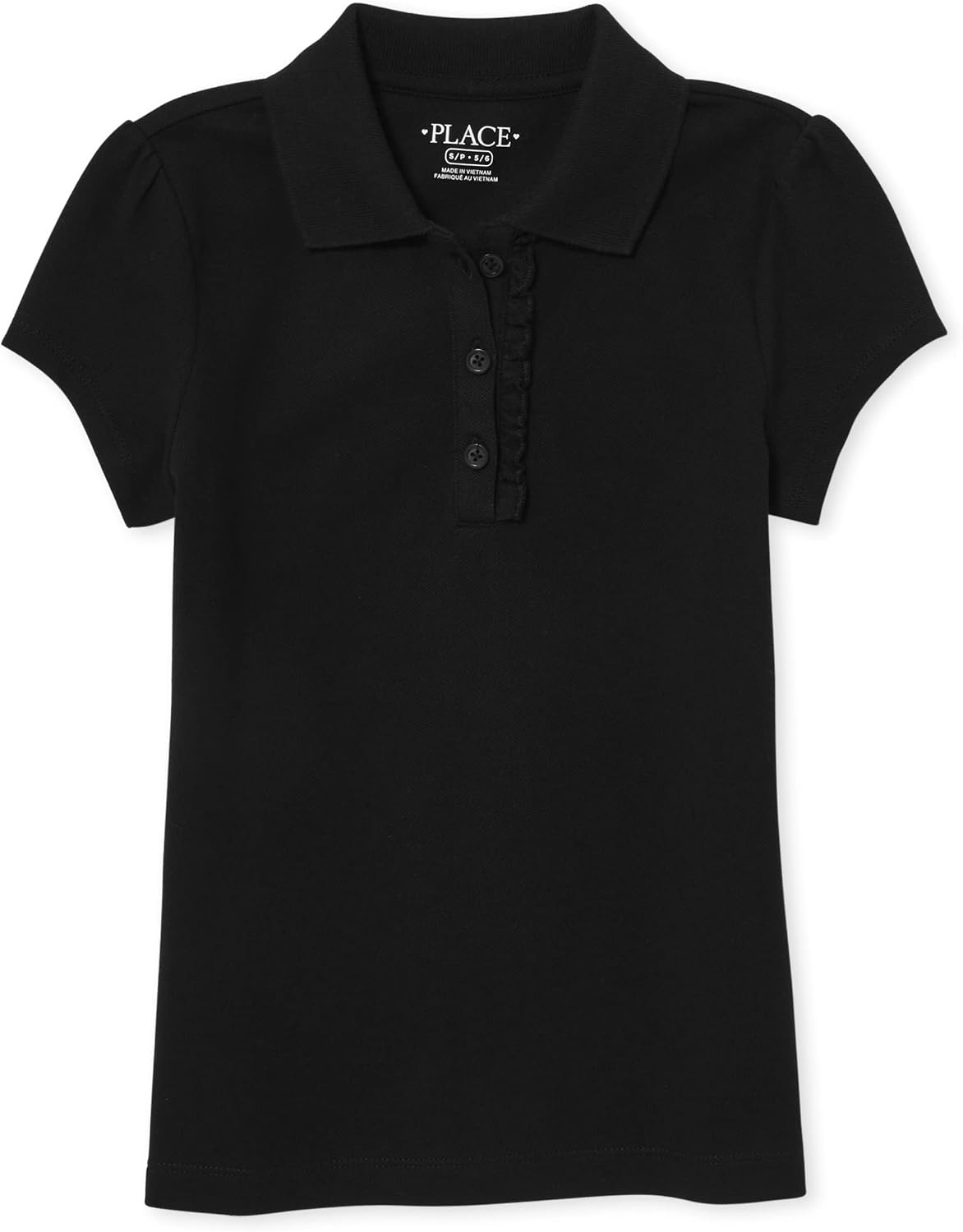 The Children’s Place Girl’s Short Sleeve Ruffle Pique Polo Shirt