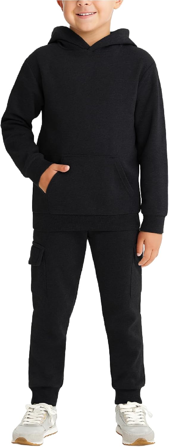Coney Island Boys Sweatsuit Set – 2 Piece Athletic Soft Fleece Pullover Hoodie Sweatshirt and Cargo Sweatpants for Boys