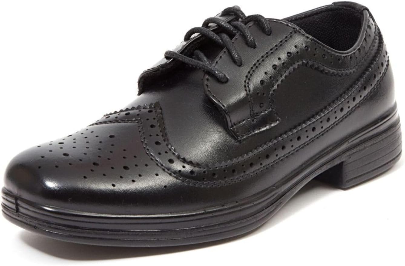 Deer Stags Boys’ Ace Formal Dress Shoes Wingtip Brogue Oxford for Church, School Uniform, Graduation/Luggage