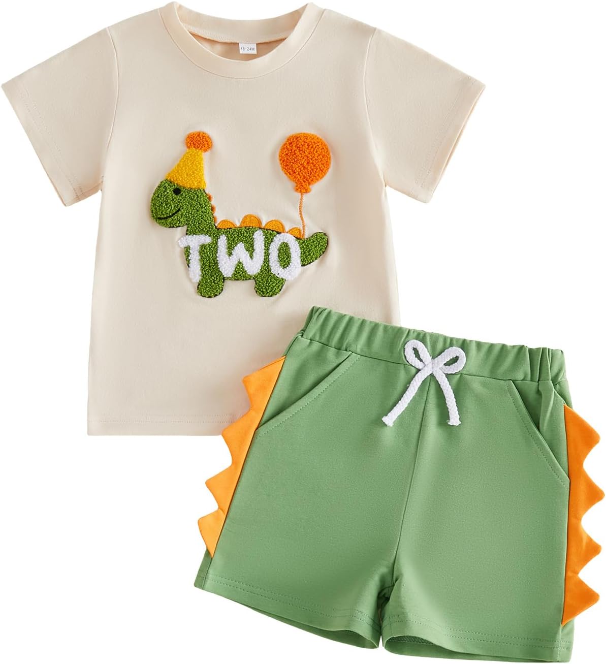 Toddler Baby Boy 1st 2nd Birthday Outfit Dinosaur Short Sleeve T-Shirt Tops Shorts Set Summer Clothes
