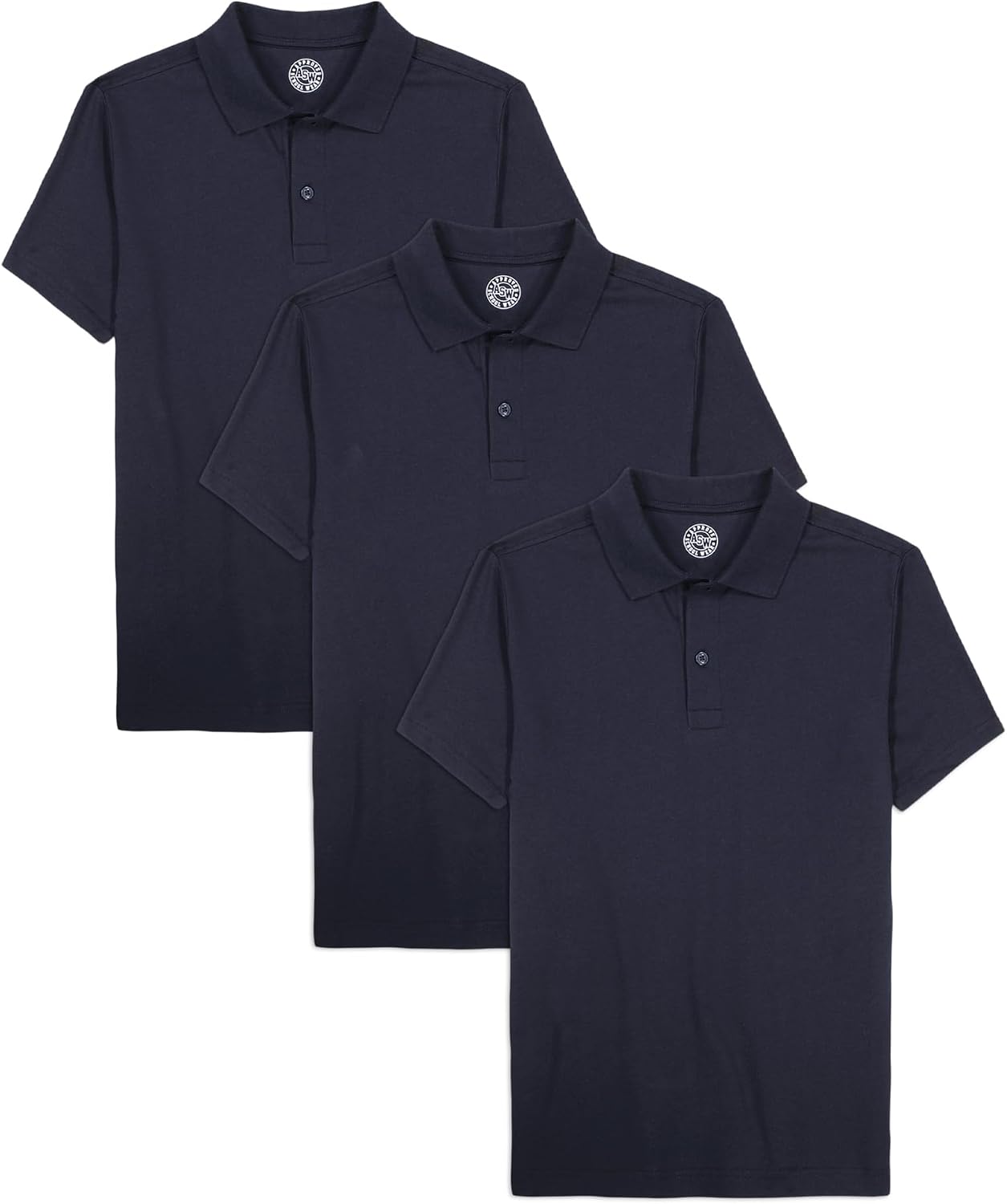 Approved School Wear ASW Boys’ School Uniform Short Sleeve Soft Jersey Polo, Multipack