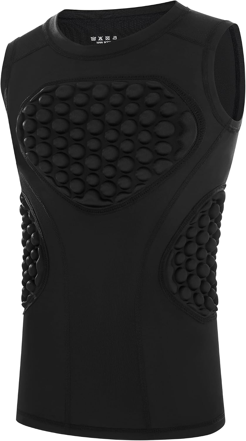 Runhit Youth Baseball Chest Protector Padded Compression Shirt Heart Rib Sternum Guard for Softball Football Lacrosse