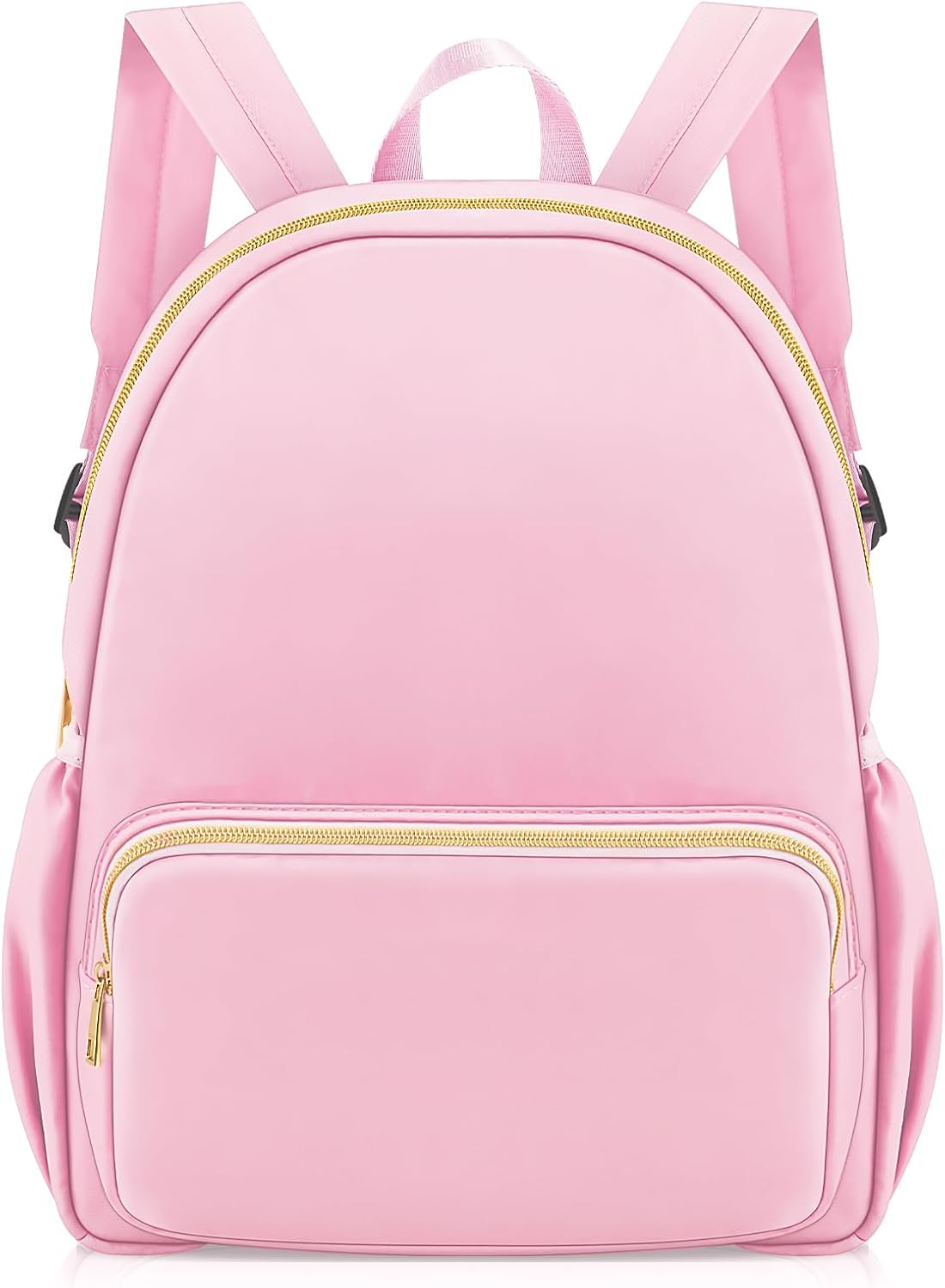 1 Piece Nylon Backpack Kids School Backpack for Toddler Girls Boys Plain Waterproof Preppy Bookbags Travel for Student (Pink)