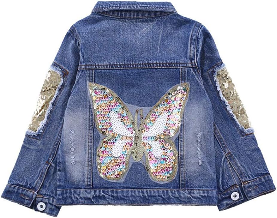 Peacolate 3-10Years Little Big Girls Spring Autumn Embroidered Denim Jacket