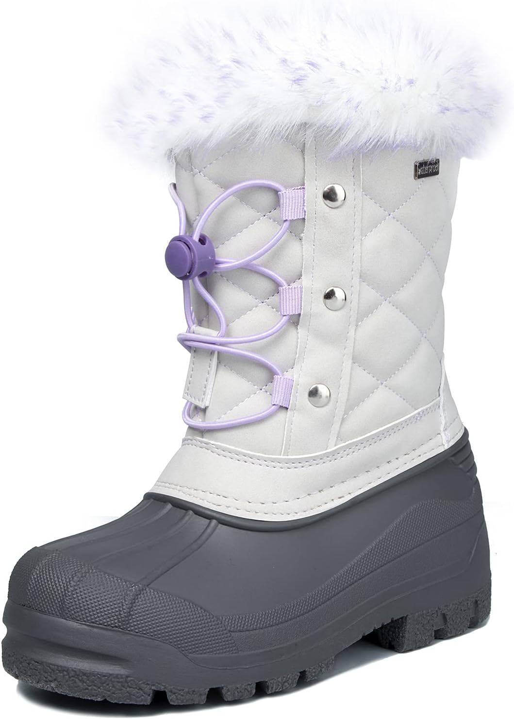 K KomForme Boys & Girls Snow Boots Insulated Fur Lined Warm Anti-Slip Waterproof Winter Boot (Toddler/Little Kid/Big Kid)