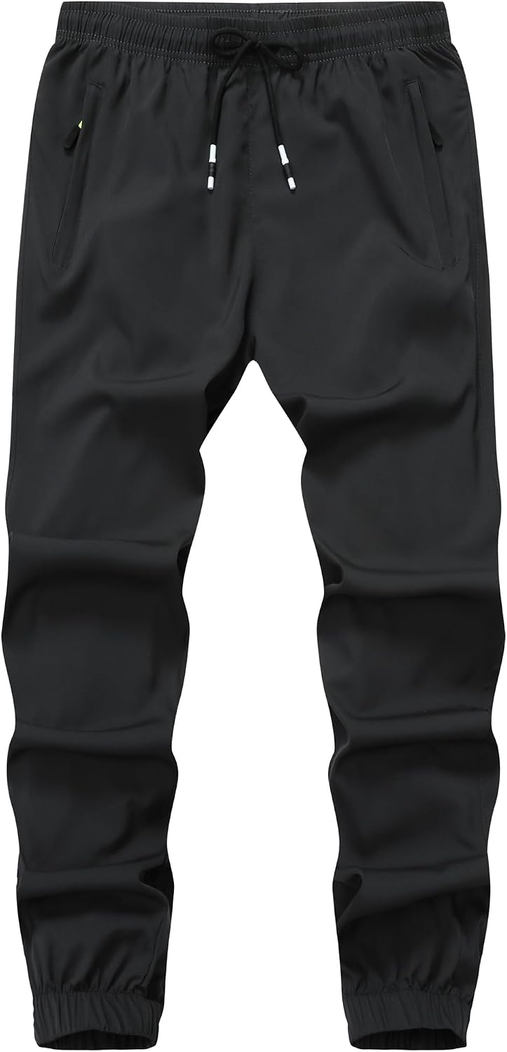 MOHEM Boys Running Joggers Pants Outdoor Quick Dry Lightweight Athletic Sweatpants