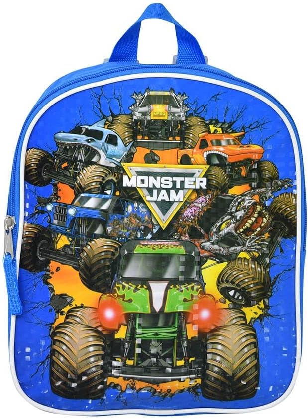 Fast Forward Monster Jam 10 Inch Small Mini Backpack for Boys, Lightweight Toddler Backpack for School, Travel & Preschool