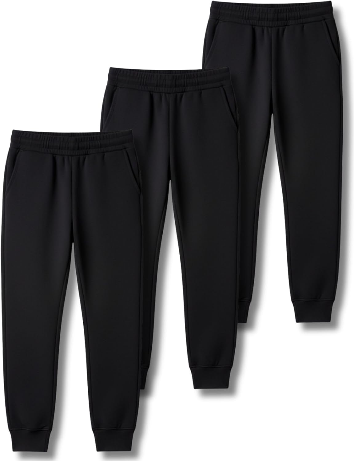 3 Pack Boys Lightweight Jogger Pants, Youth Athletic Sweatpants, Kids Toddlers Clothes Apparel