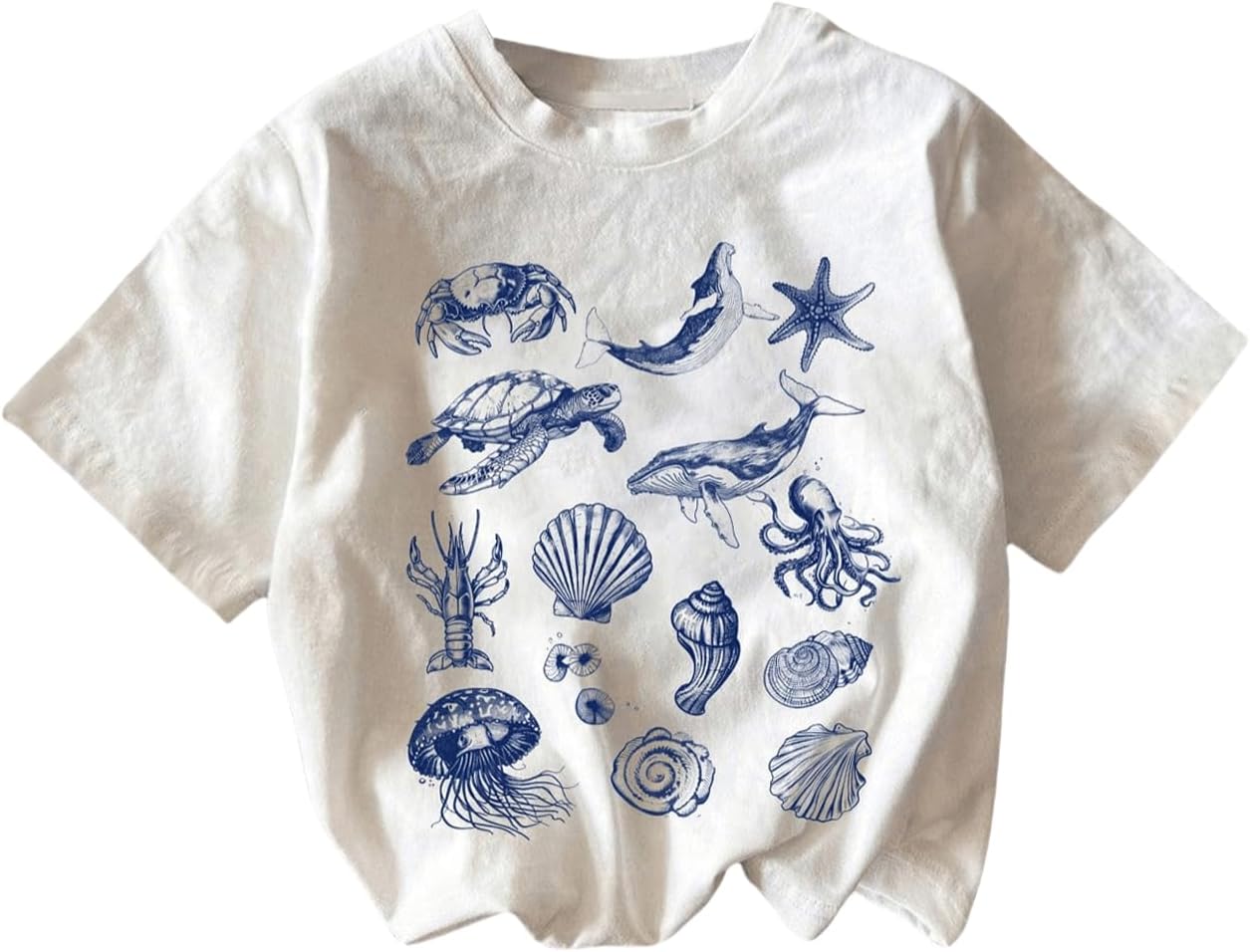QJQ Girl’s Cute Graphic T Shirts Short Sleeve Crewneck Tees Summer Trendy Preppy Tops Clothes
