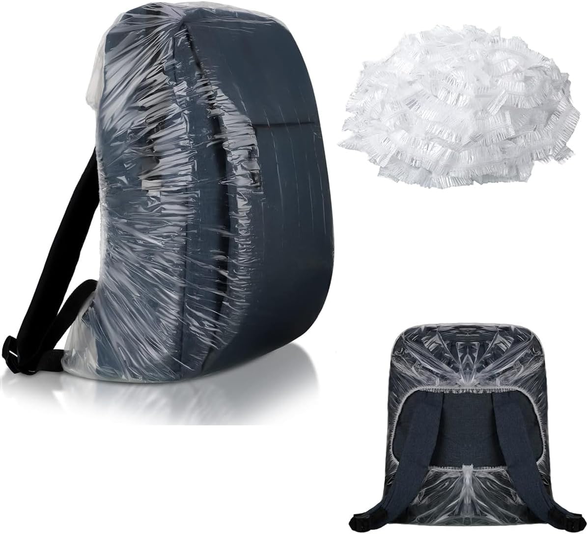 10 Pack Backpack Rain Cover Disposable Waterproof Cap Elastic Covers Protector Compact Raincoat Raincover for Outdoor Camping Hiking Cycling Travel Trikking Emergency 15L-40L