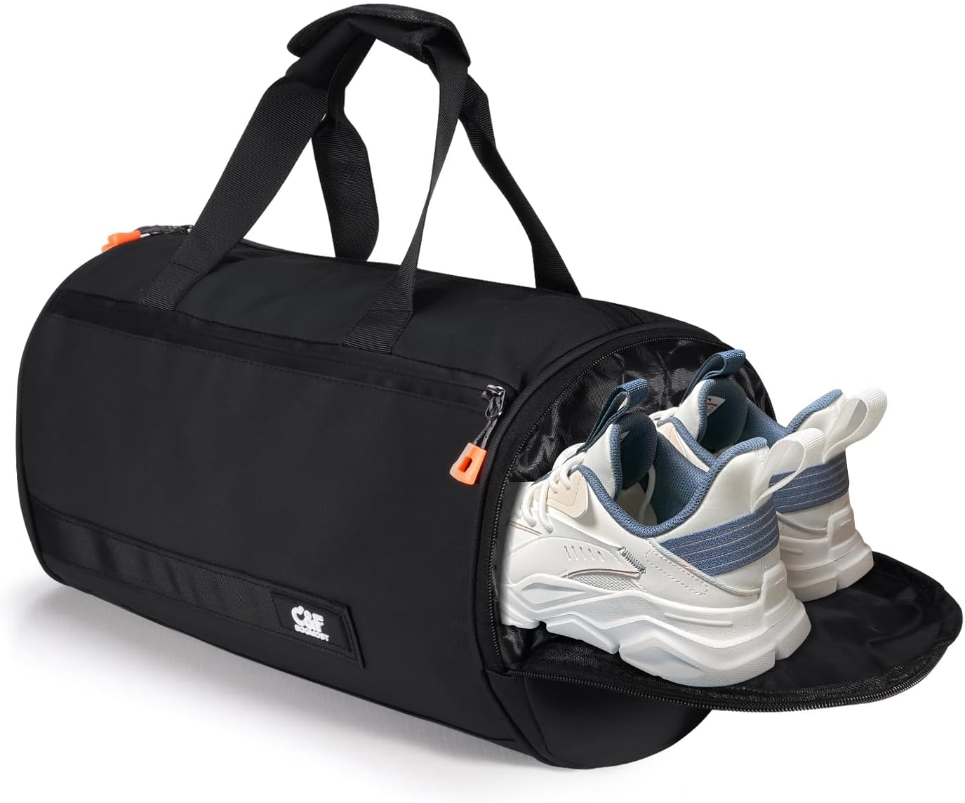 C&F BOGMOST Small Gym Bag for Women & Men,Small Lightweight Duffel Bag Carry On Bags Mini Duffel Travel Bag Waterproof Sports Bags for Workout/Sport/Travel, Black,with Shoes Compartment