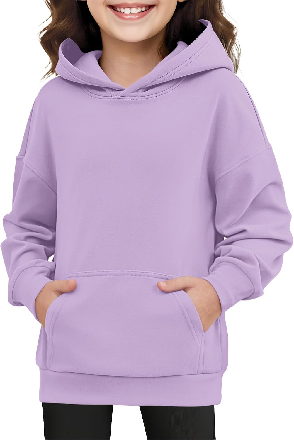 Kids Hoodies Girls Cute Sweatshirts Pullover Long Sleeve Crewneck Drop Shoulder Tops 2025 Trendy