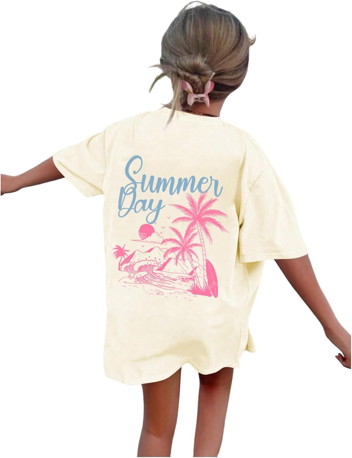 SOLY HUX Girl’s Short Sleeve Graphic Tees Crew Neck Beach Tops Casual Summer T-Shirts