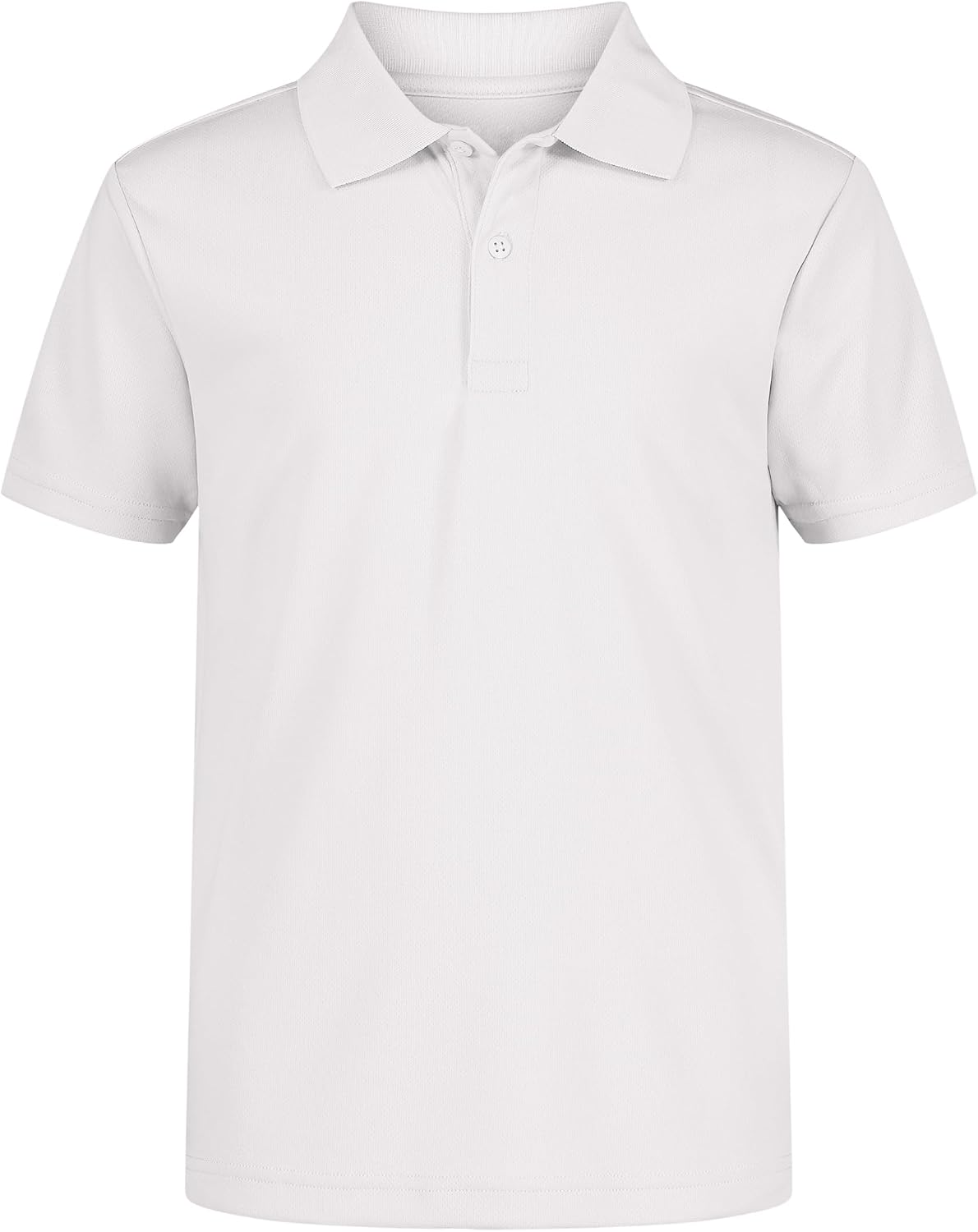 Nautica Boys’ School Uniform Short Sleeve Polo Shirt, Button Closure, Moisture Wicking Performance Material