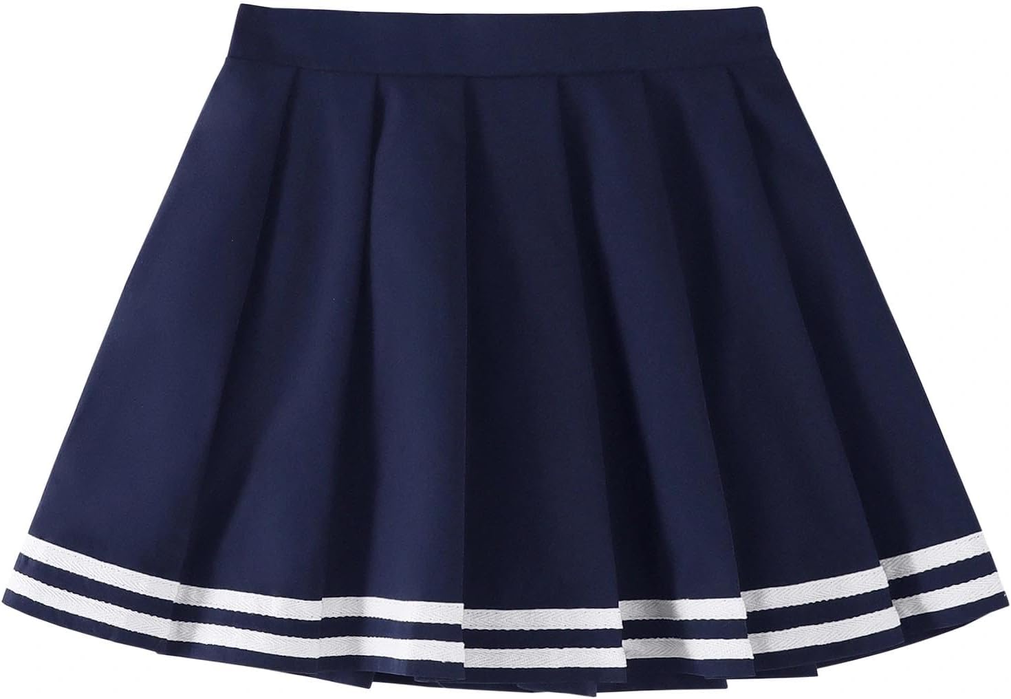 Girls Pleated Skirt Summer Cute Preppy Elastic Waist Mini Uniform Skirts