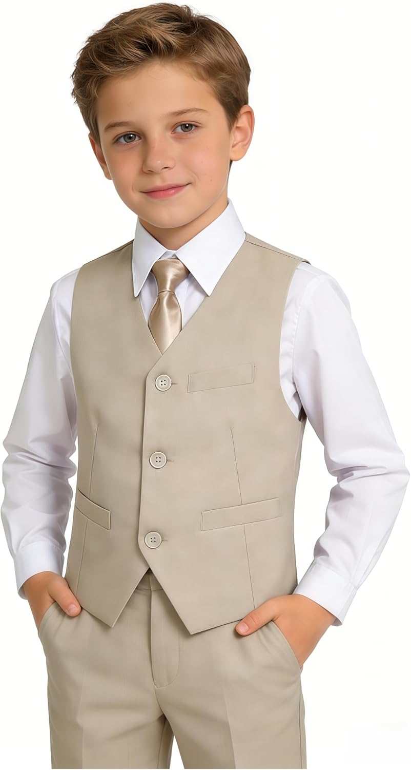 YuanLu Boys Suit Dress Clothes Ring Bearer Outfit Homecoming Dresses Boy Vest and Pants Set for Kids Wedding Tuxedo Suits