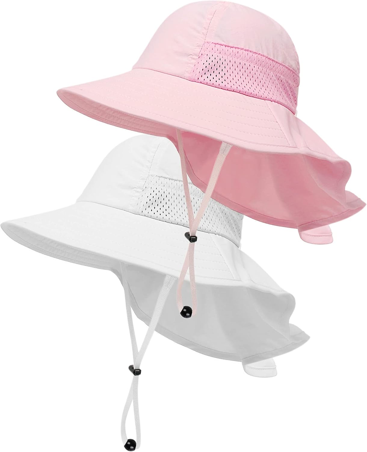Toddler Baby Sun Hat Kids Summer Beach Essentials Adjustable Beach Hats with Bucket Wide Brim for Boys Girls Age 0-14 Years
