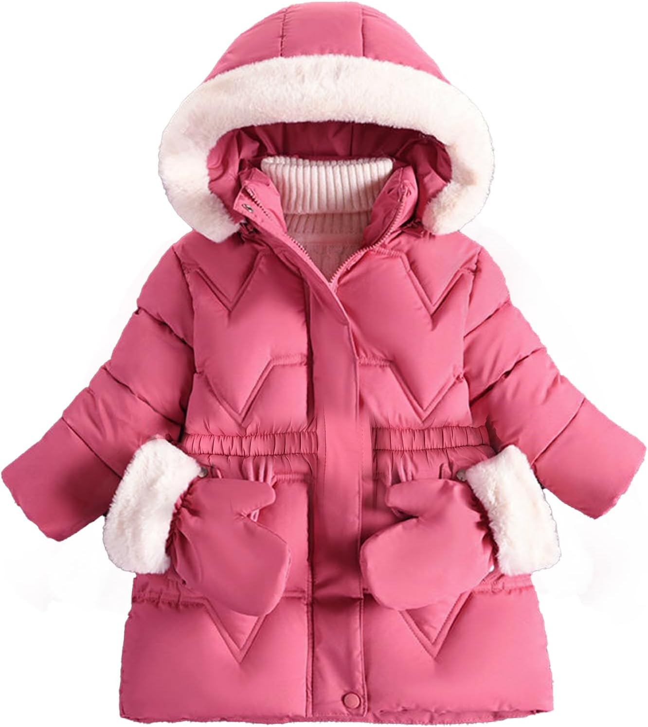 AiWMGL 3T 4T 5T 6T Toddler Girls Winter Coat Jacket Outwear Clothes Warm Overcoat Snowsuit Puffer Parka Fur Lined Hood Kids