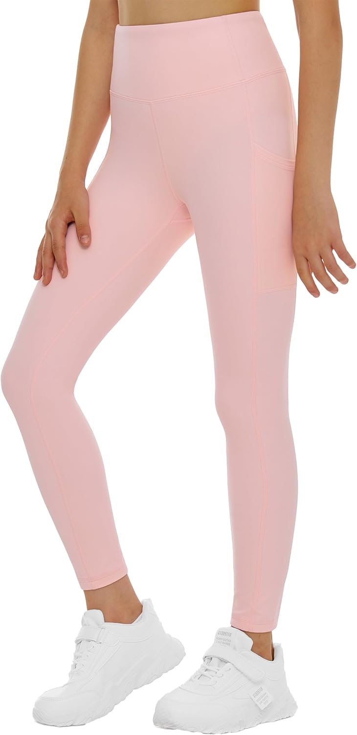 THE GYM PEOPLE Girls Workout Leggings Kids High Waist Stretch Athletic Dance Yoga Pants with Pockets