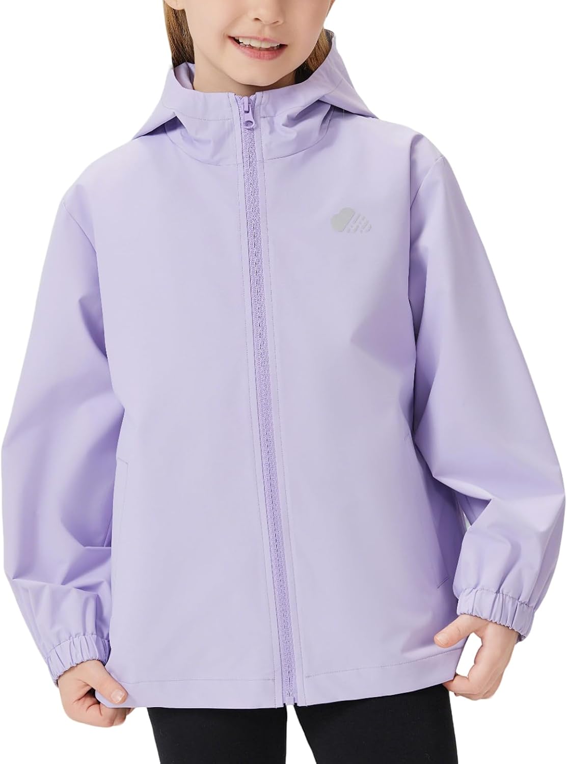 Kids Rain Jacket Lightweight Waterproof Rain Coats Outerwear with Hood for Boys Girls Size 5-15